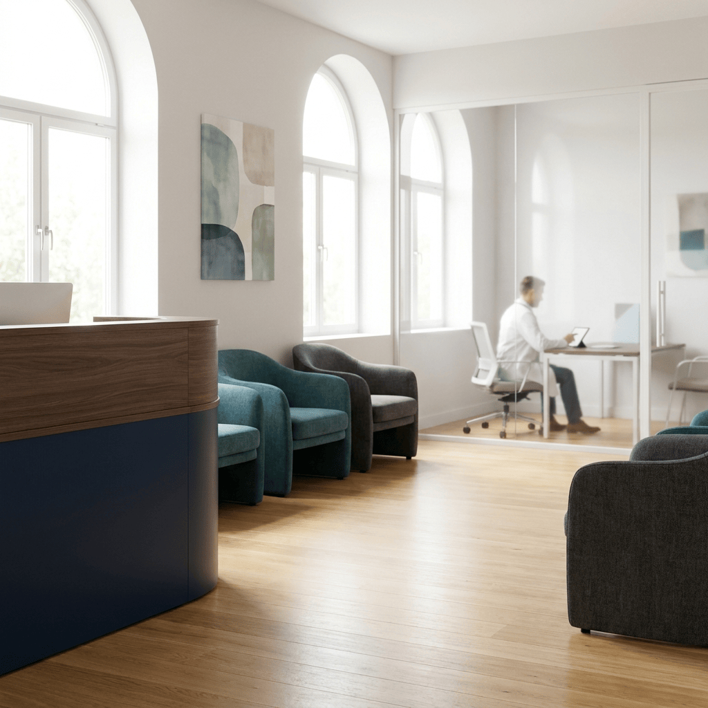 Modern clinic interior representing trusted stem cell hair treatment near me providers