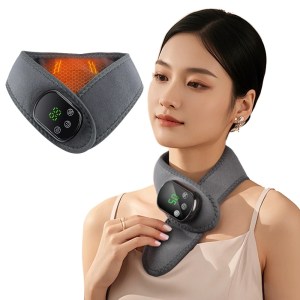 Electric Heated Neck Brace Wrap 5 Levels Temperature Adjust Hot Compress Vibration Neck Massager Thermal Neck Warmer Heating Pad