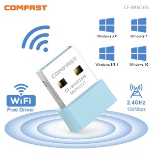 Comfast 150Mbps USB WiFi Adapter 2.4GHz Internet Card Drive free LAN Wi-Fi Receiver Key Dongle antenna Para PC Win 7 8 10 11