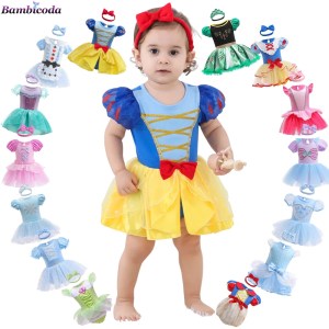 Newborn Infant Newborn Baby Girl Clothes Lace Print Romper Headband 2Pcs Summer Sleeveless Outfits Sunsuit for 9-24Months