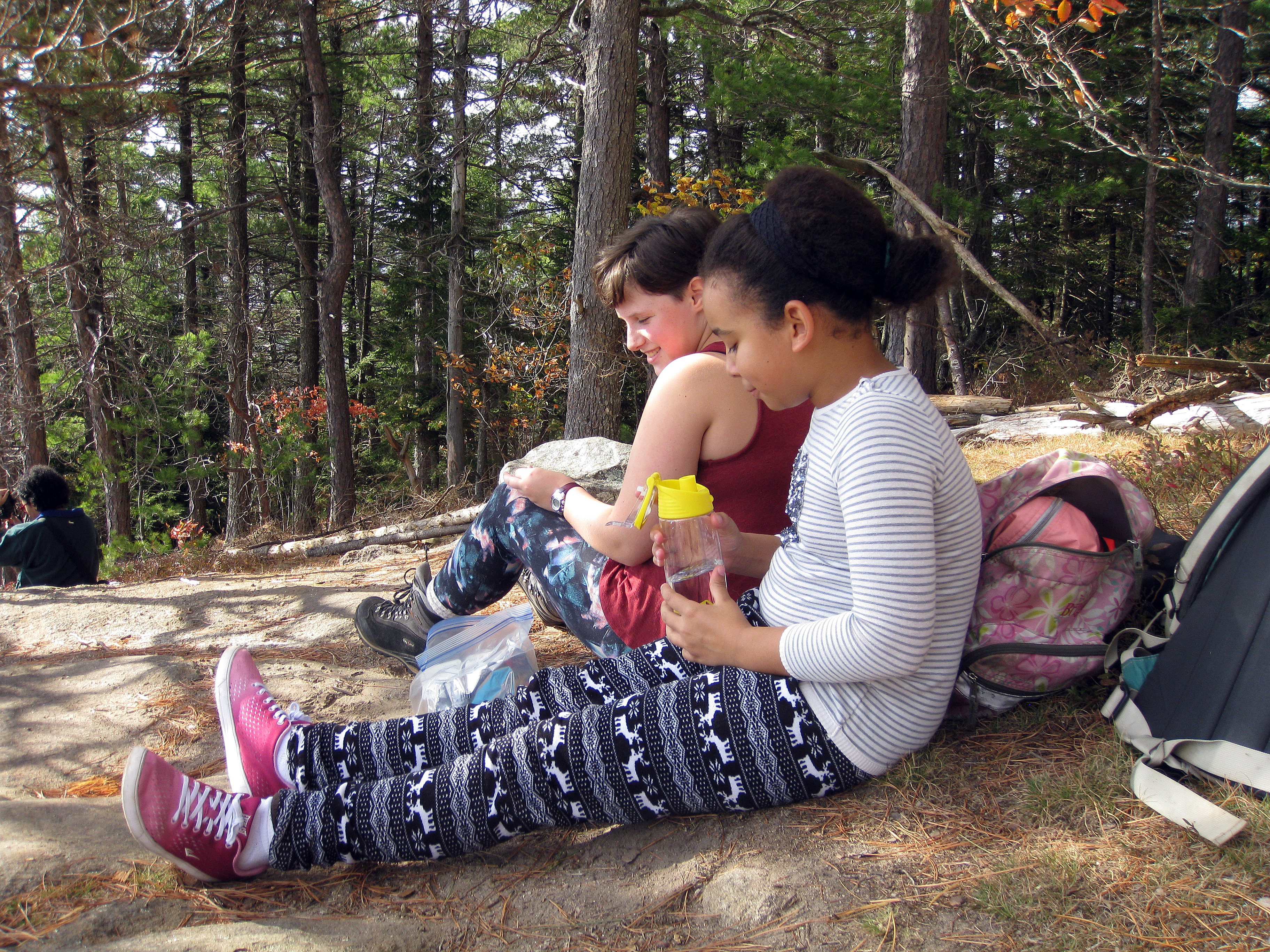 Snacking at the top of Silver Lake Mountain.