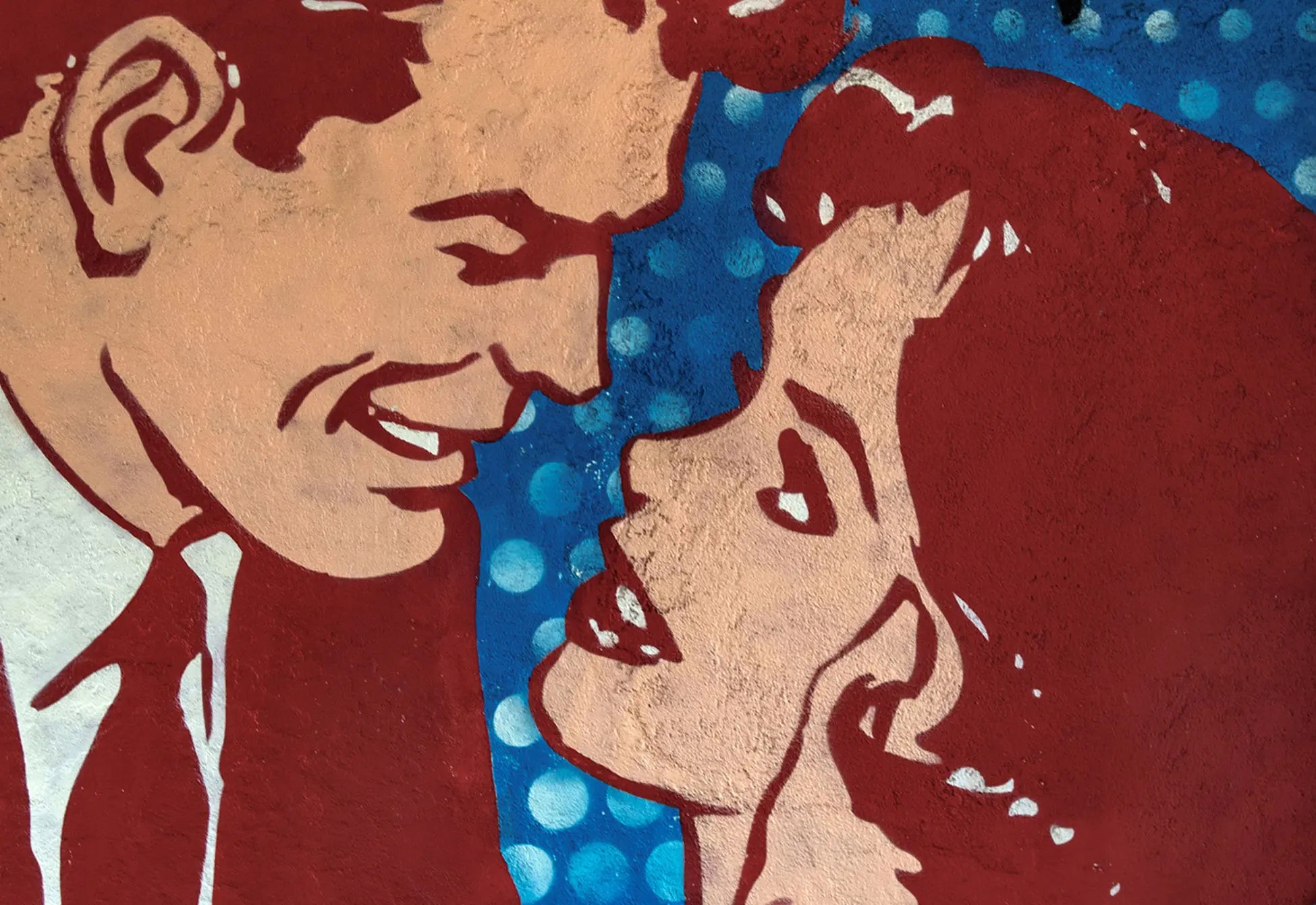 brown and blue pop art style illustration