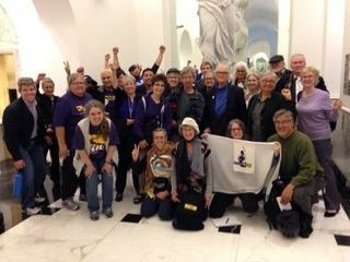 A diverse group of Divest SFERS action activists