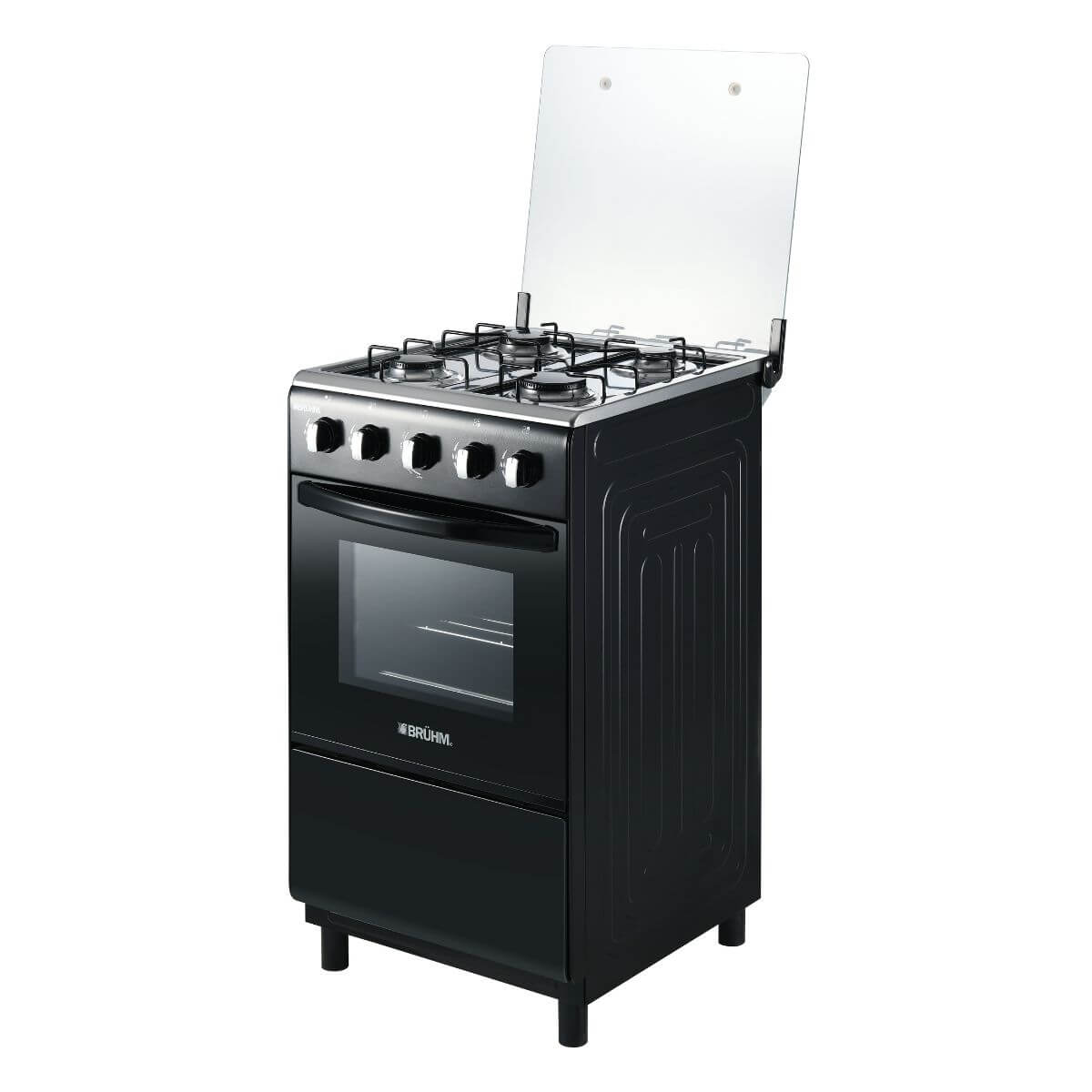 CUISINIÈRE - BRUHM - 50 X 50 - AVEC 4 BRÛLEURS À GAZ