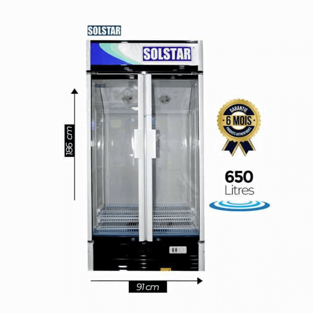 Réfrigérateur vitré Vertical - Solstar- VC 6500 SS - Garantie 12 Mois
