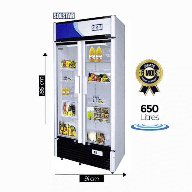 Réfrigérateur vitré Vertical - Solstar- VC 6500 SS - Garantie 12 Mois