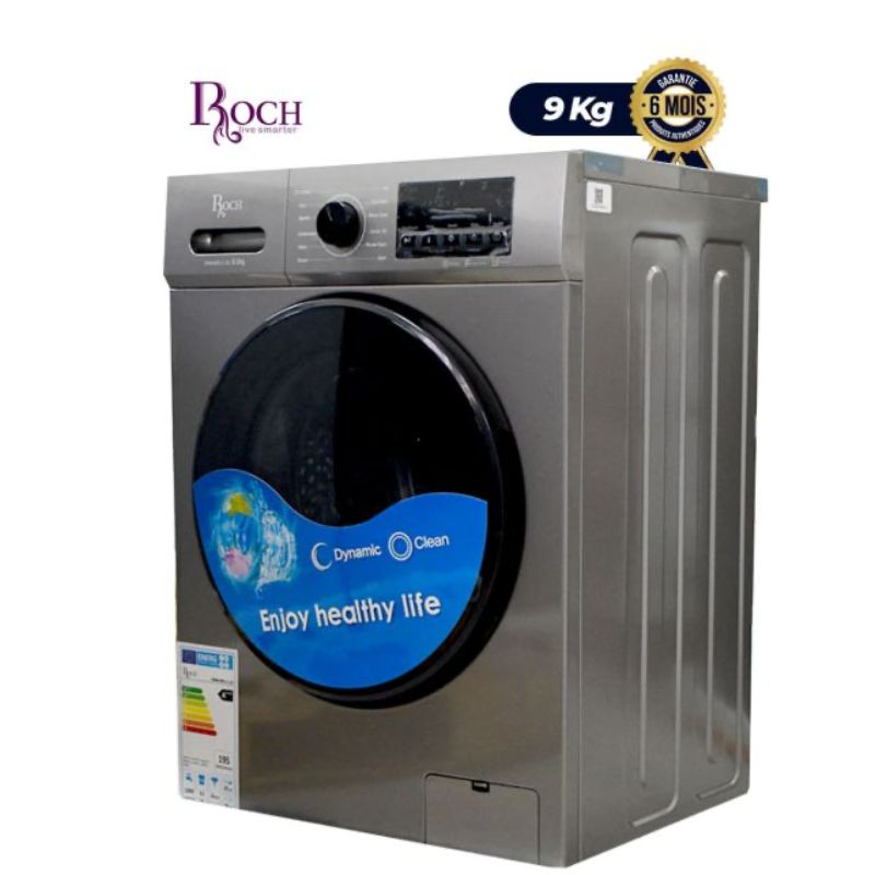 Machine à Laver Automatique Roch 9 Kg - Modèle RWM09FL-L - Gris - Économique A+++ - Garantie 12 Mois - Livraison Rapide au Sénégal