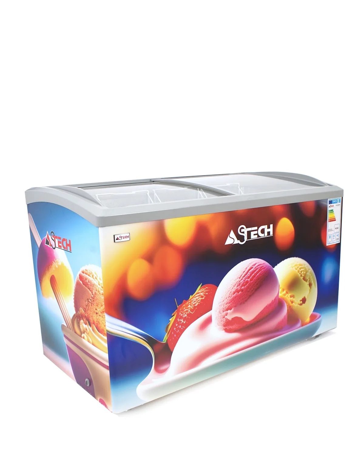 Congélateur Horizontal Astéch FH500V – 500 Litres – Vitrine Courbe – Classe A+