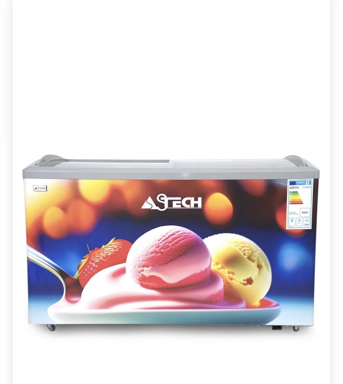 Congélateur Horizontal Astéch FH500V – 500 Litres – Vitrine Courbe – Classe A+