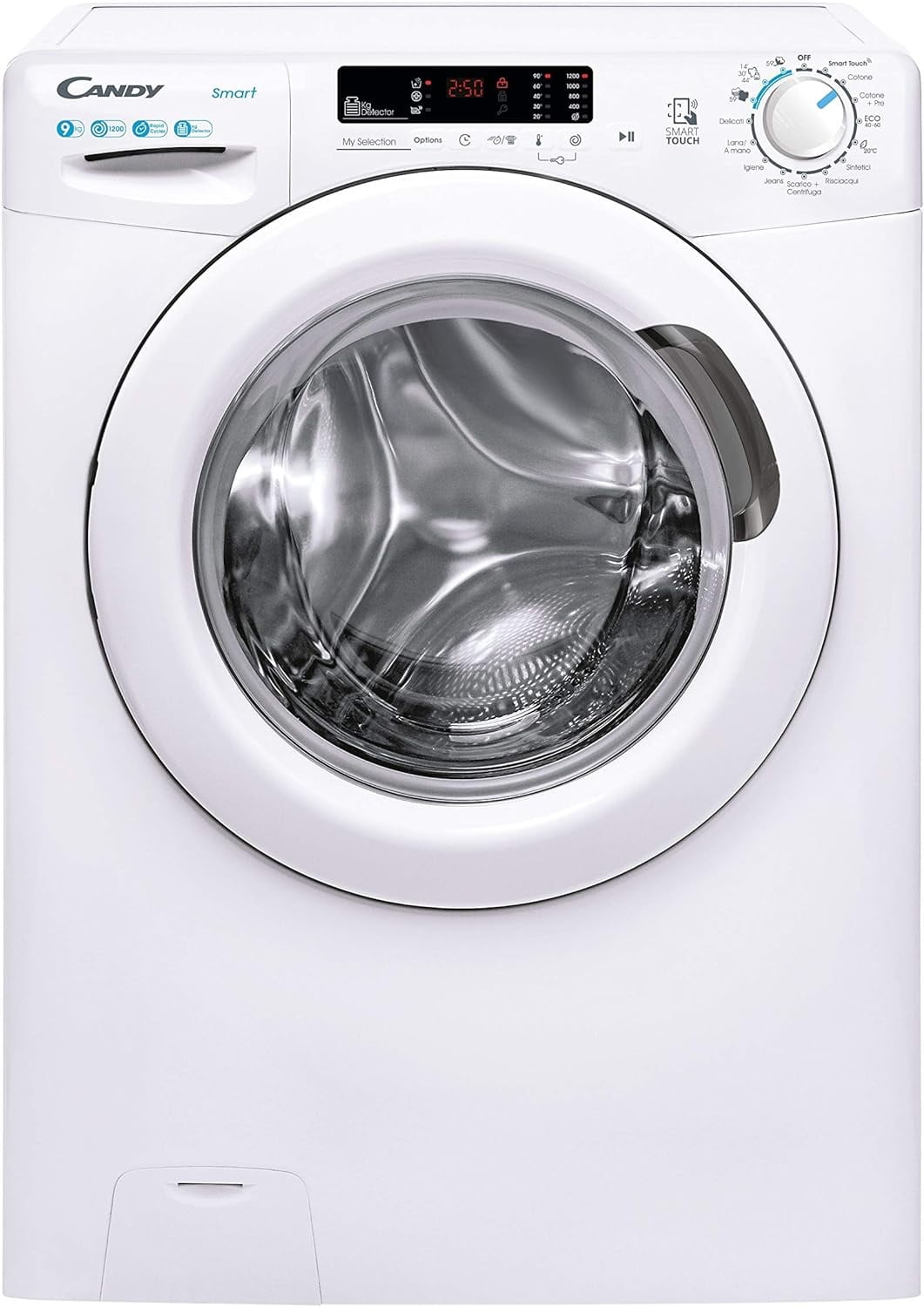 Lave-linge Candy CS1292DE-S - 9 kg - Blanc - Connecté - Classe D - Garantie 12 mois