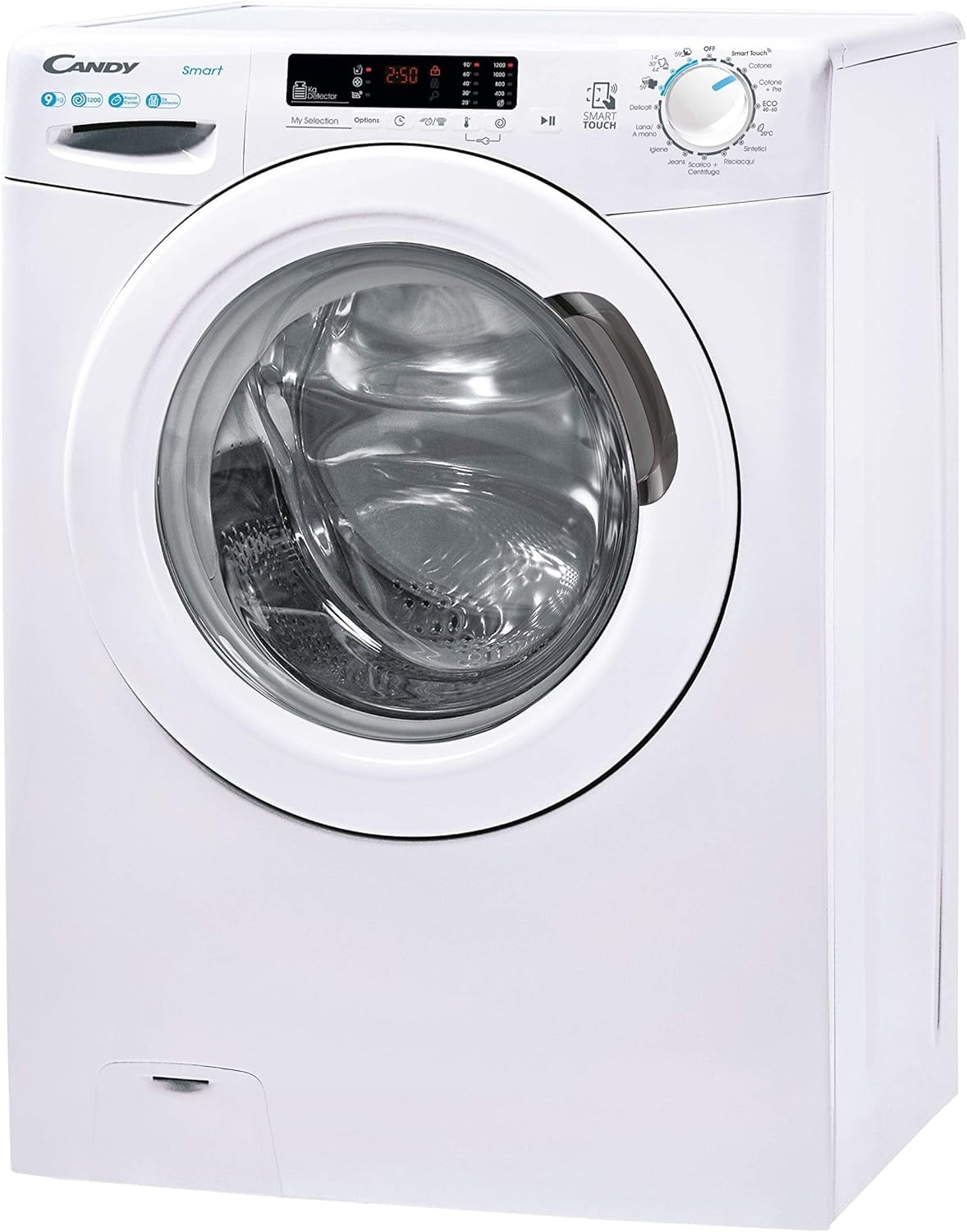 Lave-linge Candy CS1292DE-S - 9 kg - Blanc - Connecté - Classe D - Garantie 12 mois