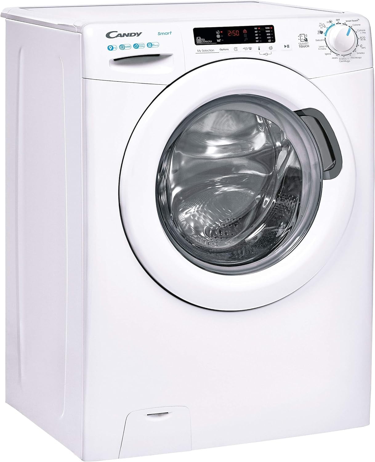 Lave-linge Candy CS1292DE-S - 9 kg - Blanc - Connecté - Classe D - Garantie 12 mois