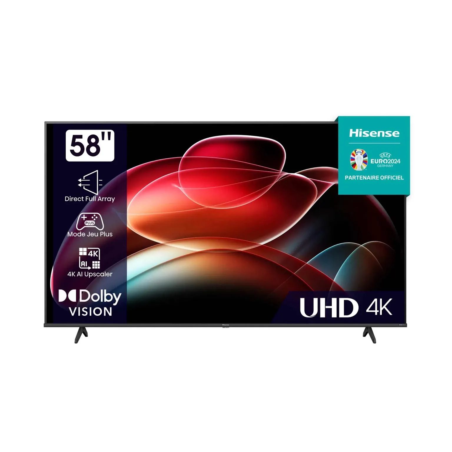 Téléviseur Hisense 58A6K – TV 58’’ UHD 4K Smart VIDAA - Dolby Vision - Direct Full Array + Rallonge OFFERTE