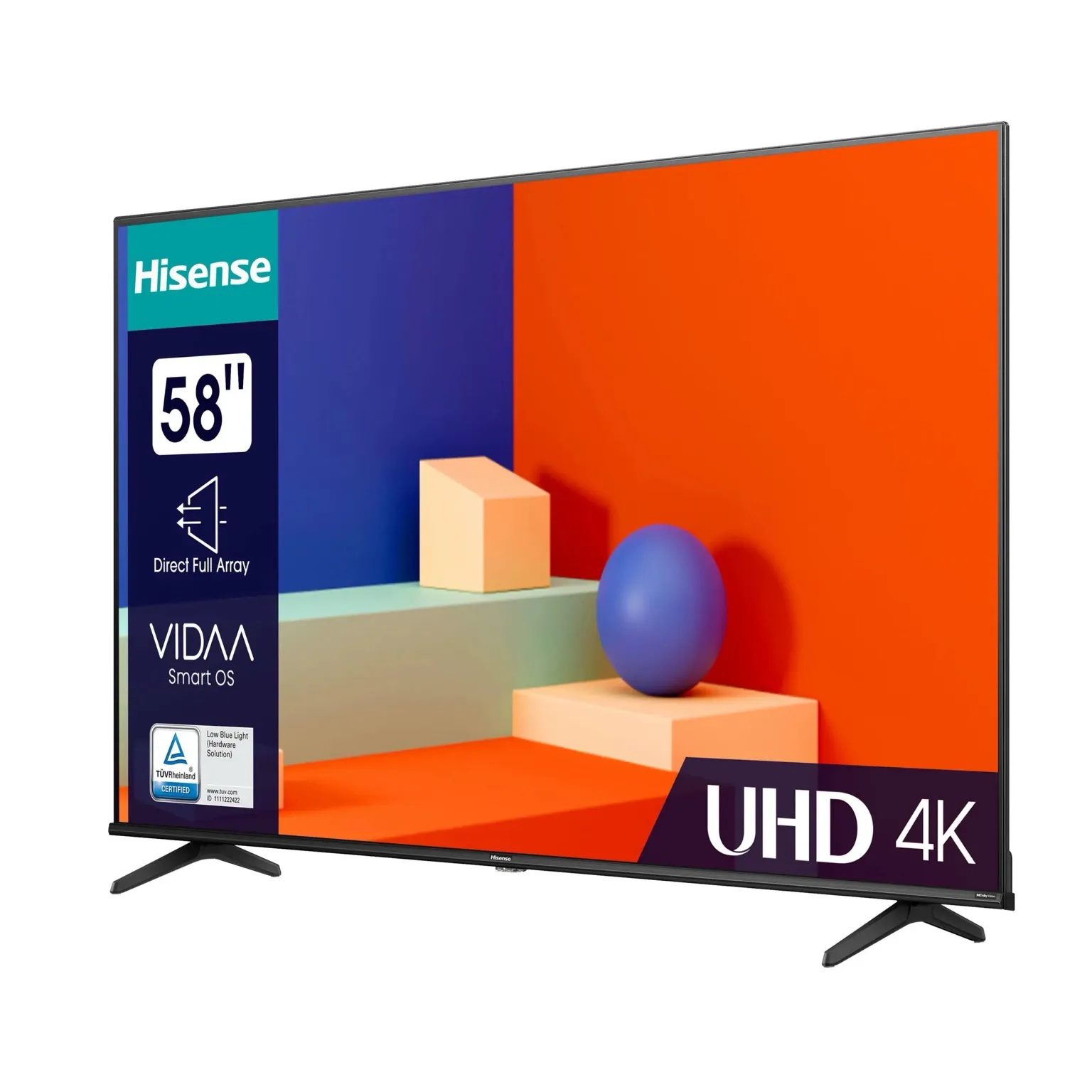 Téléviseur Hisense 58A6K – TV 58’’ UHD 4K Smart VIDAA - Dolby Vision - Direct Full Array + Rallonge OFFERTE