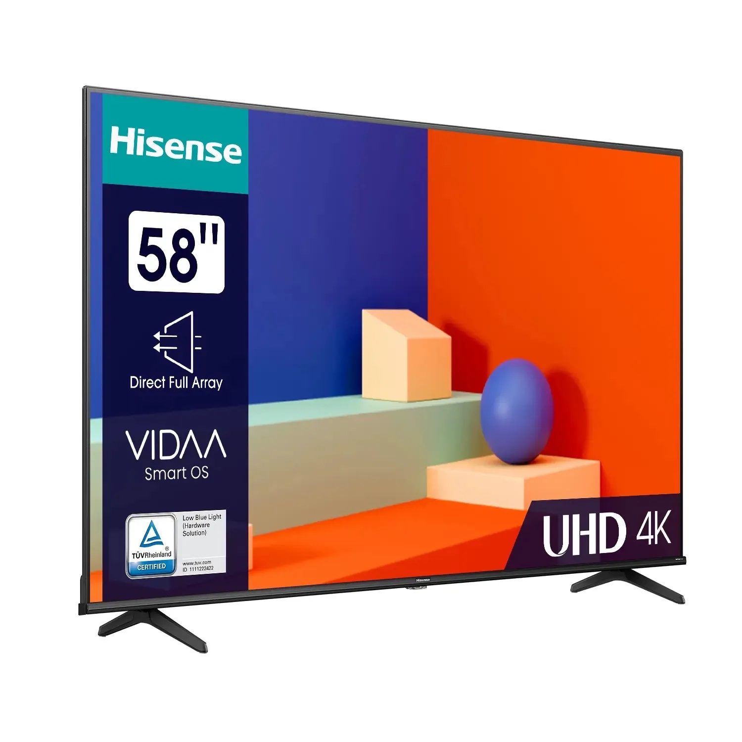 Téléviseur Hisense 58A6K – TV 58’’ UHD 4K Smart VIDAA - Dolby Vision - Direct Full Array + Rallonge OFFERTE