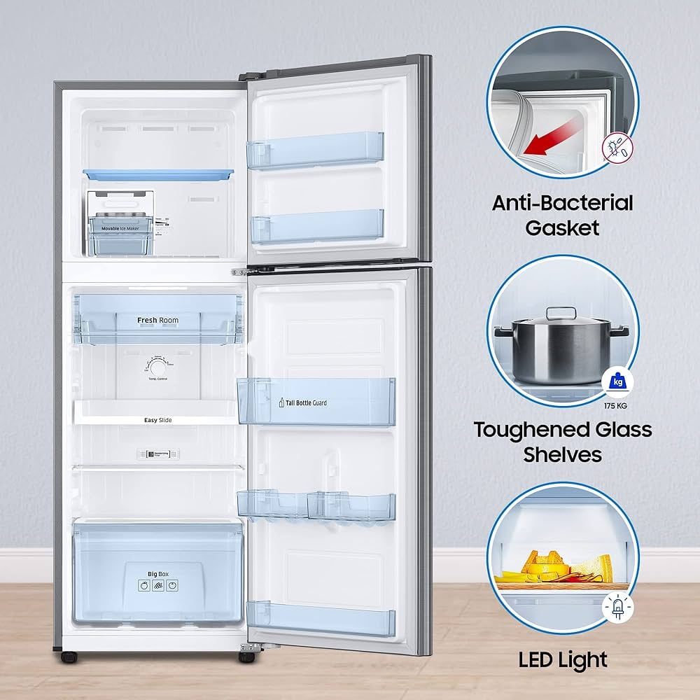 Samsung Réfrigérateur double porte 236 L - Inverter - No Frost - RT28  - Gris argent