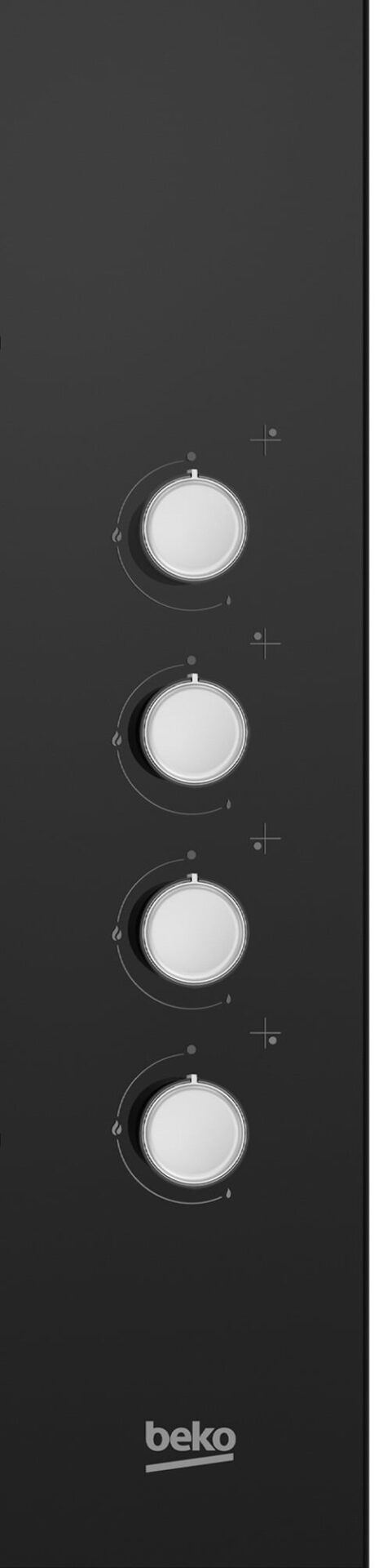 Beko - HILG64120S - Table de cuisson à gaz 60 cm - verre noir et grilles émaillées