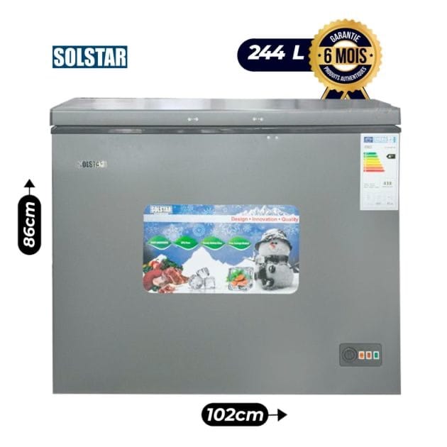 Congélateur Coffre Solstar - 344L - CF-347K - Économique - Gris - Garantie 12 mois