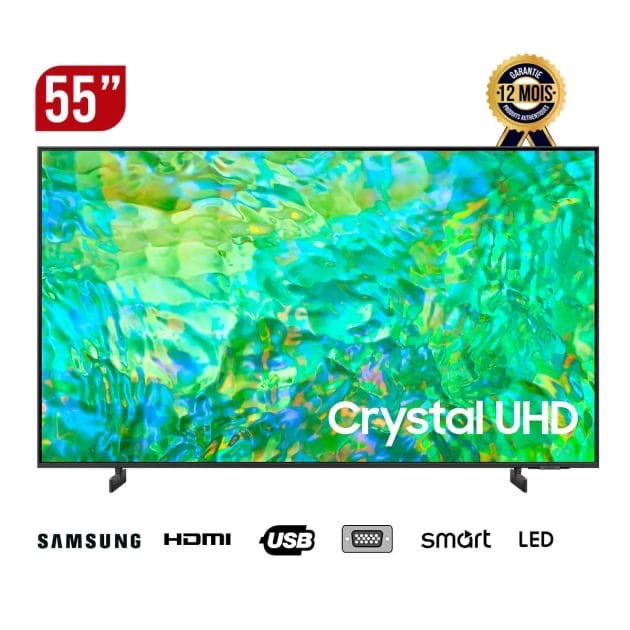 TV Smart LED 55'' Crytal UHD Samsung - UA55CU8000UXLY-4k UHD - Garantie -12 Mois