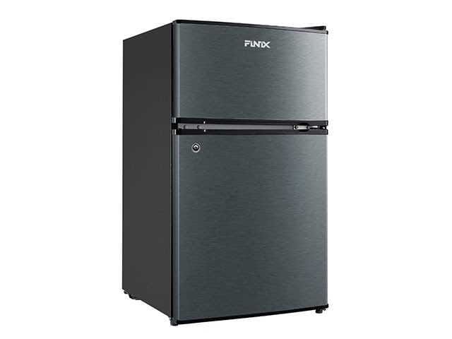Réfrigérateur Bar Finix 2 Portes 113L - Compact Gris/Noir avec Congélateur, Système Defrost et Clé | Modèle HD-113FN