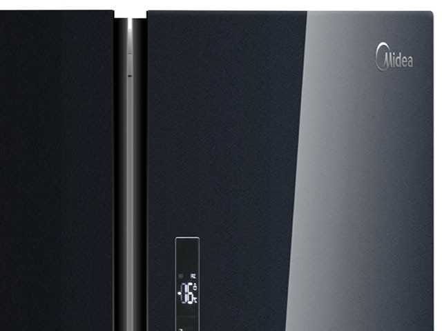 Réfrigérateur Américain - Midea - Inverter 710L - Design Verre Noir & Performance Haute Capacité