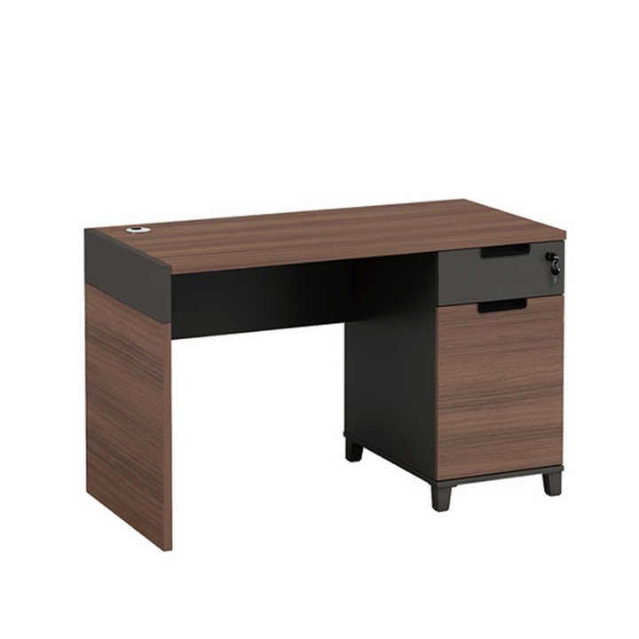 Bureau Workstation en Chêne Brun Foncé et Noir – Dimensions 160x75x75 cm | Design Moderne et Fonctionnel