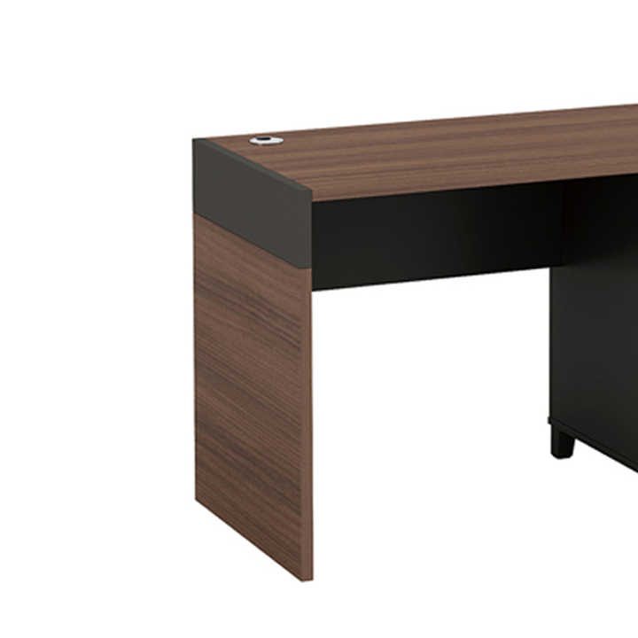 Bureau Workstation en Chêne Brun Foncé et Noir – Dimensions 160x75x75 cm | Design Moderne et Fonctionnel