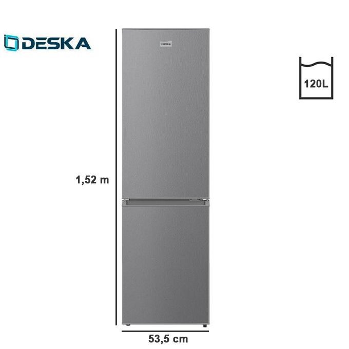 Réfrigérateur combiné 2 portes DESKA BF-212 DK avec congélateur 3 tiroirs - 120L - Gris - Garantie 12 mois