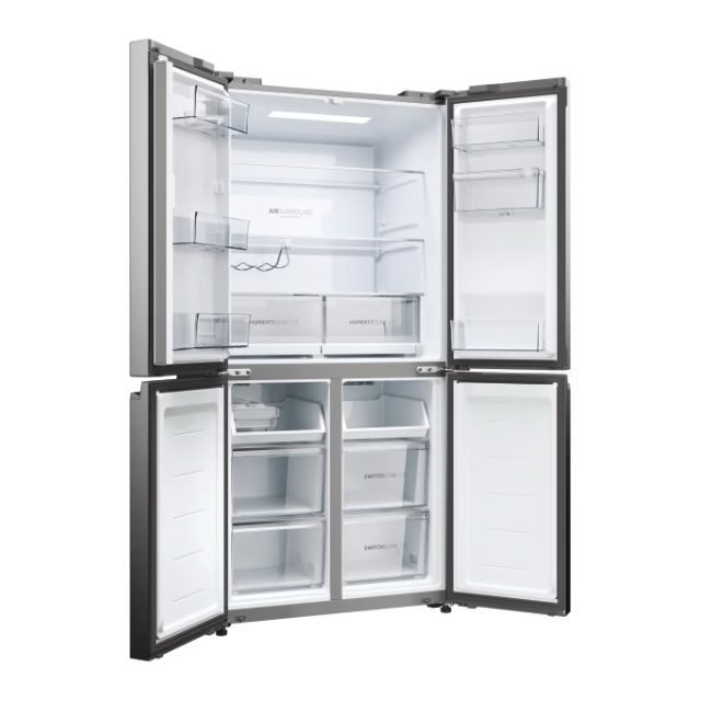 Réfrigérateur Multi-Portes Cube 83 Série 5 HCW58F18EWMP - 4 Portes, No Frost, Classe Énergétique E, Platinum Inox