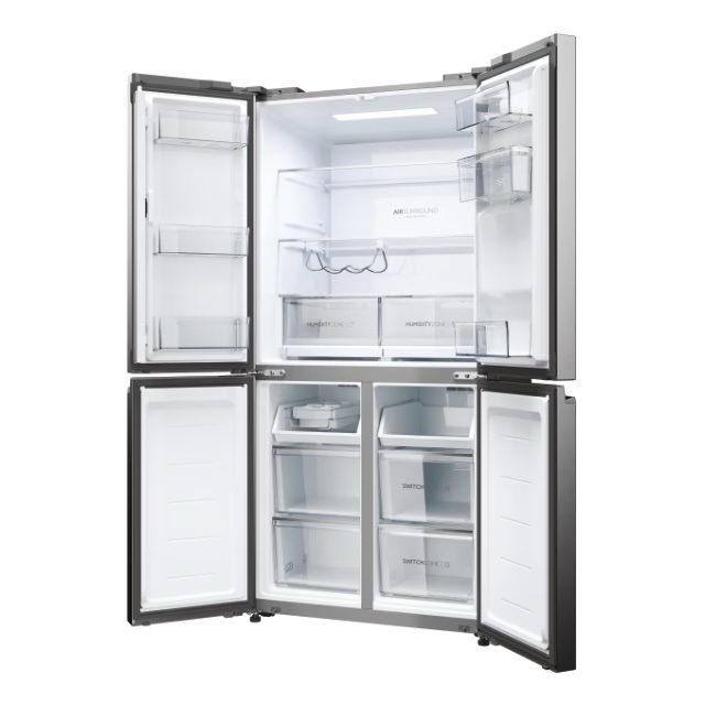 Réfrigérateur Multi-Portes Cube 83 Série 5 HCW58F18EWMP - 4 Portes, No Frost, Classe Énergétique E, Platinum Inox