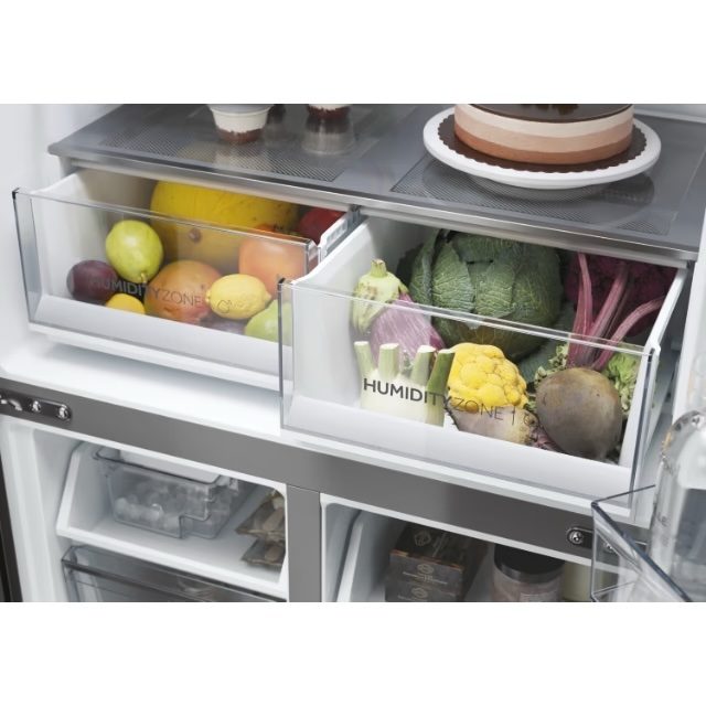 Réfrigérateur Multi-Portes Cube 83 Série 5 HCW58F18EWMP - 4 Portes, No Frost, Classe Énergétique E, Platinum Inox