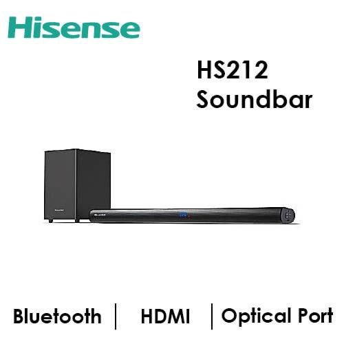 BARRE DE SON SANS FIL HISENSE HS212 - 120W - 2.1 CANAUX - BASSES PUISSANTES - BLUETOOTH & HDMI ARC