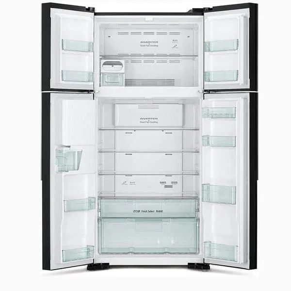 Réfrigérateur HITACHI - 4 Portes - RS800P2PBX - Side by Side - Inverter 626L avec Distributeur d’Eau - Finition Noir & Platine