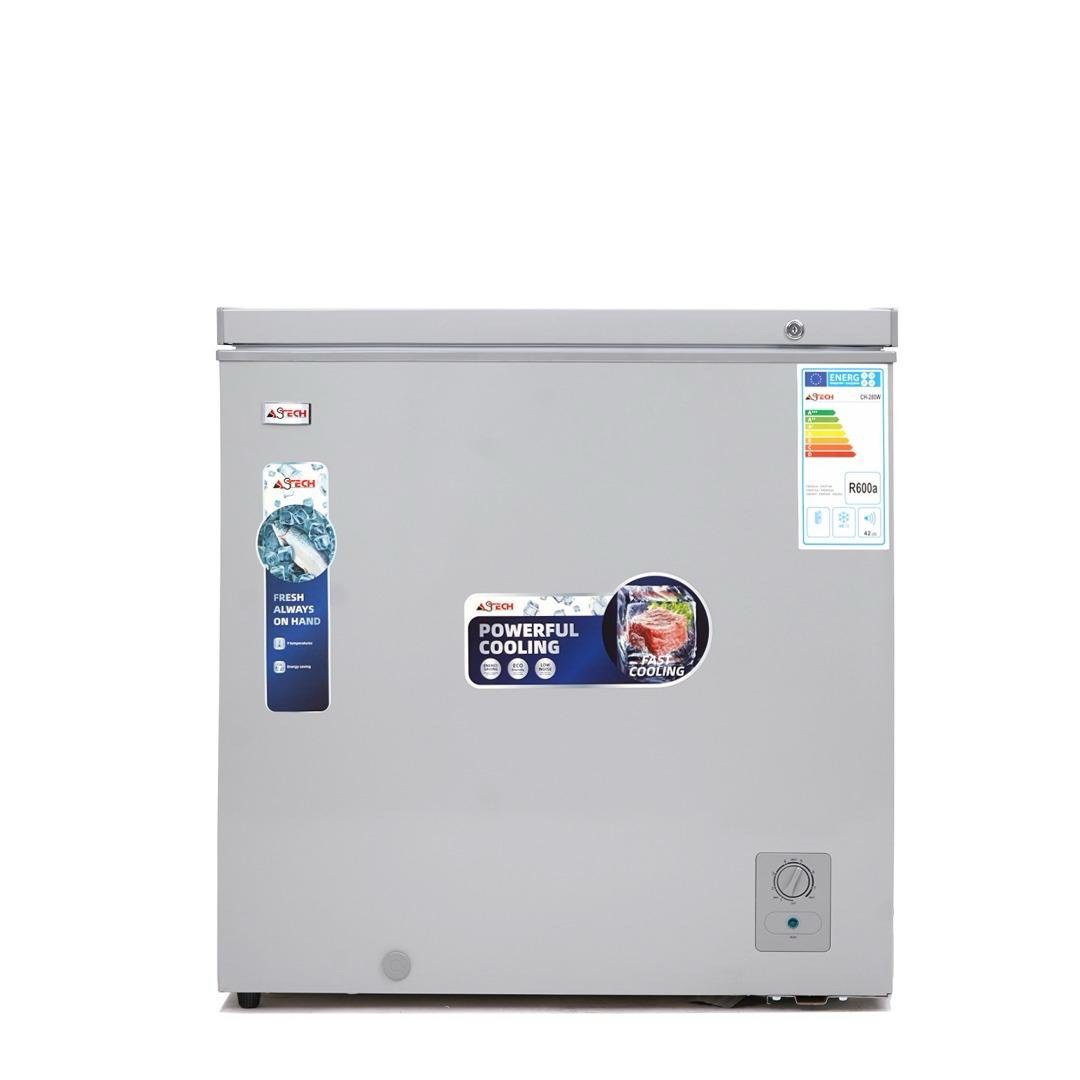 CONGÉLATEUR HORIZONTAL ASTECH 280L – CH280S – GRIS – ÉCLAIRAGE LED – CLASSE A+