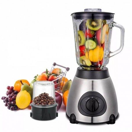 Blender Kenwood KE-2268 Ice Crusher Inox – 1,5L, 650W, 5 Vitesses – Avec Broyeur de Glace et Mini Hachoir – Garantie 1 An