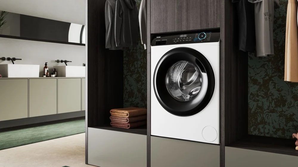 Machine à Laver Haier 7KG Frontale Blanc HW70-B12929A – Tambour 525mm, Moteur Direct Motion, 1400 Tr/min