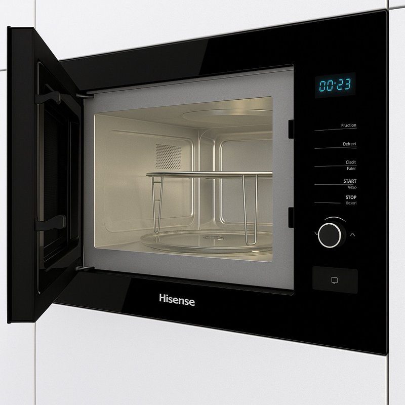 Micro-ondes encastrable - Hisense - 25L avec gril – Noir élégant HB25MOBX7G (900W, minuterie, programmable)