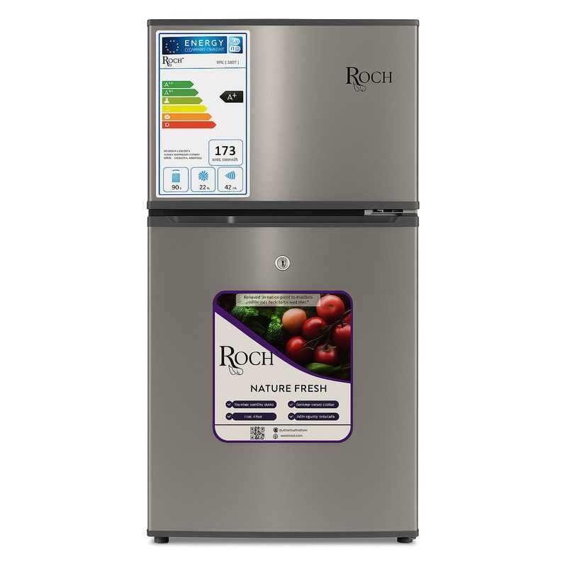 Réfrigérateur Roch RFR-125DT-J – 2 Portes – 102 Litres – Inox – Classe A+ – Compact et Économique