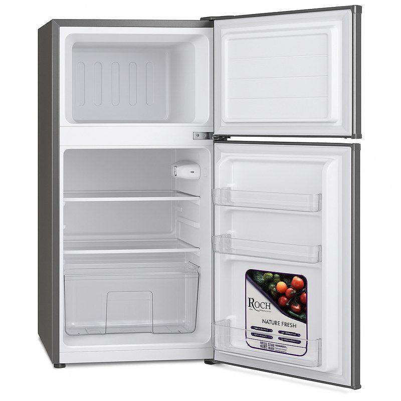 Réfrigérateur Roch RFR-125DT-J – 2 Portes – 102 Litres – Inox – Classe A+ – Compact et Économique
