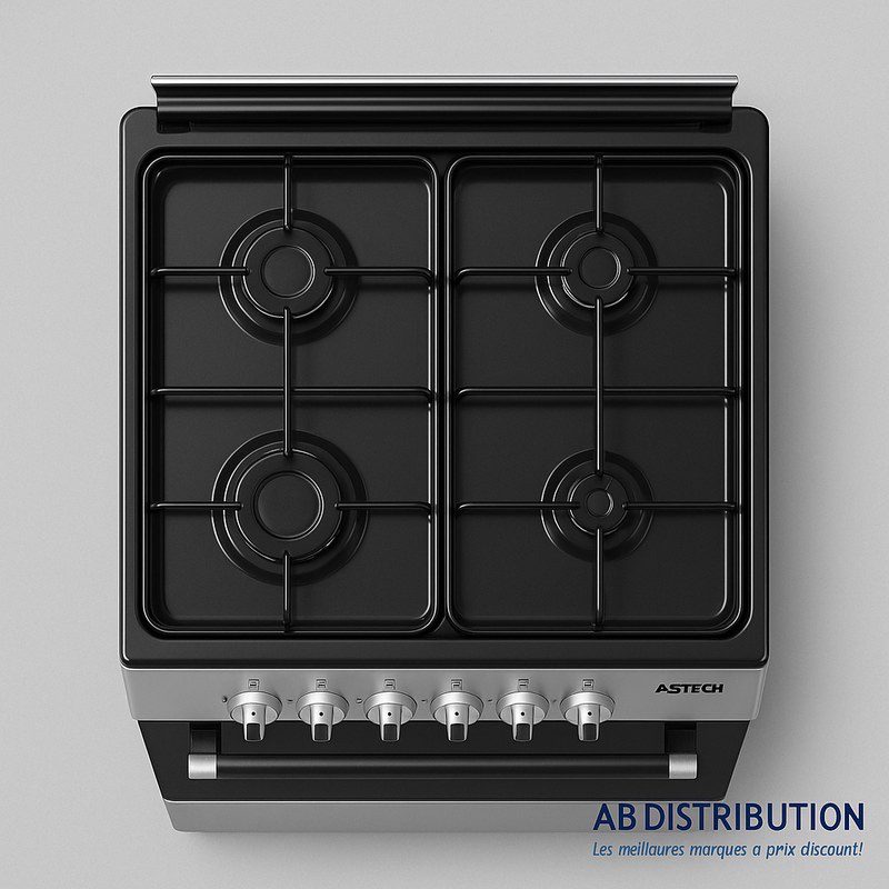 Cuisinière ASTECH 4 Feux 60x60 à Gaz – Four avec Grill – Modèle CK-60LDRM