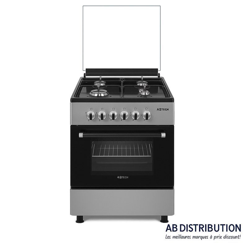 Cuisinière ASTECH 4 Feux 60x60 à Gaz – Four avec Grill – Modèle CK-60LDRM
