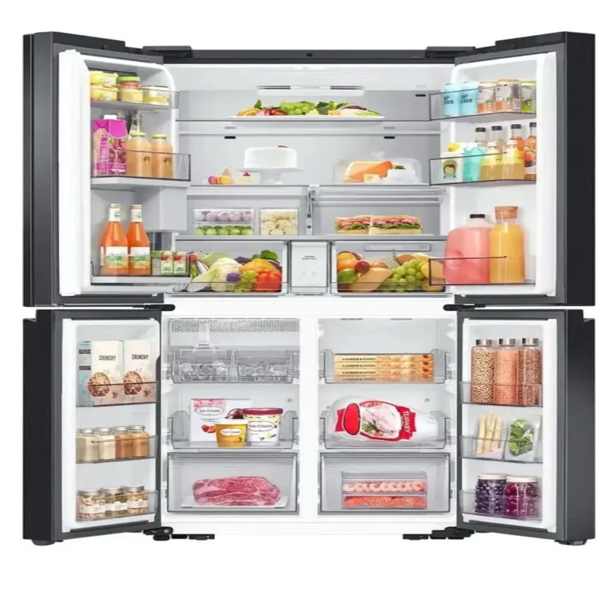 Réfrigérateur Samsung RF65DG9H0EB1EF Multi-Portes Noir – 636 L – Family Hub™ & IA – Inverter – No Frost