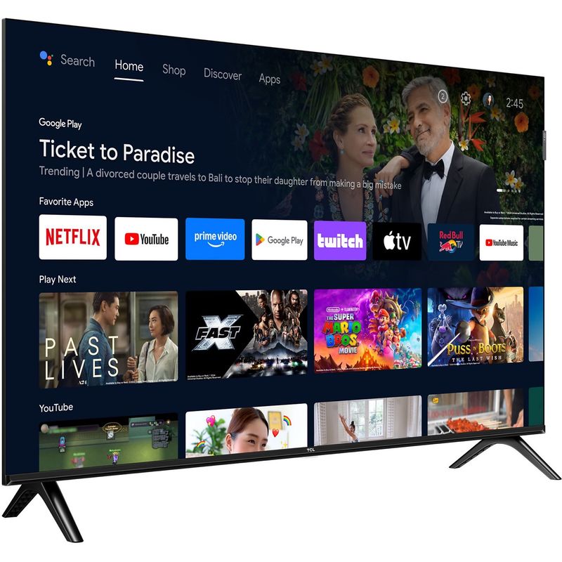 Téléviseur TCL 43 Pouces QLED 4K Smart TV 43S5K – HDR10, Google TV, Wi-Fi & Bluetooth