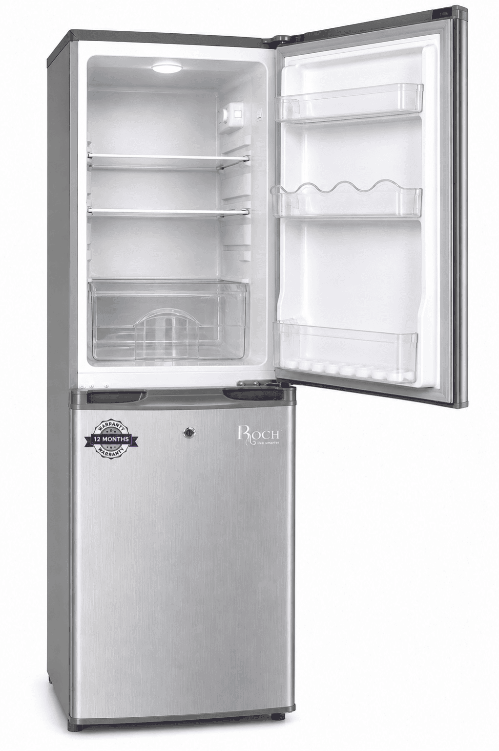Réfrigérateur - Combiné - Roch - 140L Gris 3 Tiroirs – RFR160BB - Garantie 12 mois