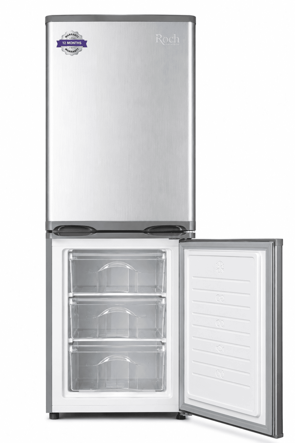 Réfrigérateur - Combiné - Roch - 140L Gris 3 Tiroirs – RFR160BB - Garantie 12 mois