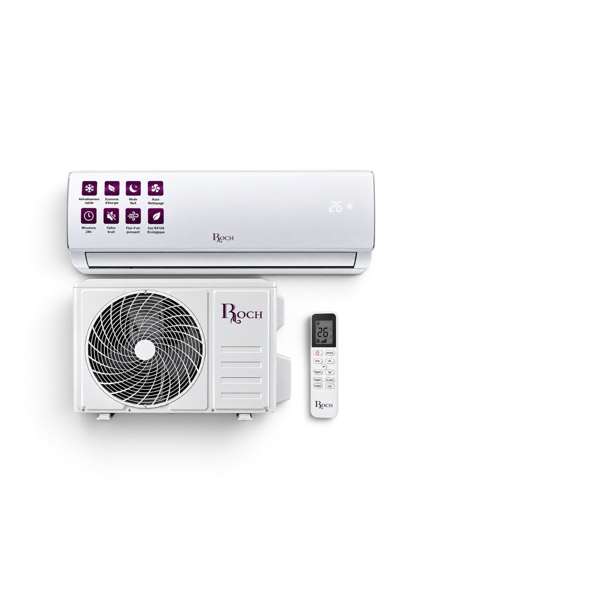 SPLIT ROCH - 18 000 BTU – 2,5 CV – R410A - GARANTIE 12 MOIS