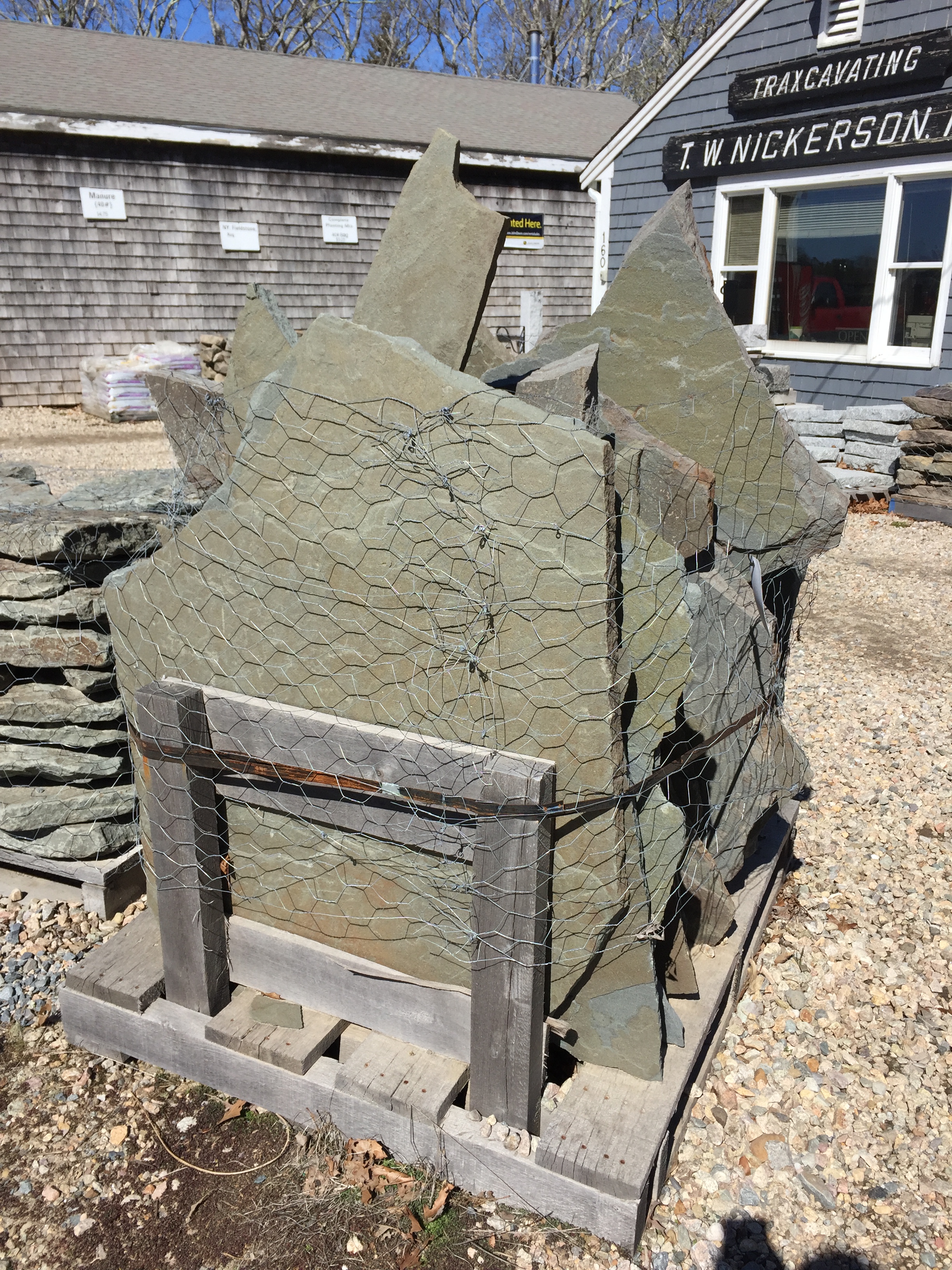 The approximate coverage per ton is . Wall Stepping Stone T W Nickerson Chatham Ma