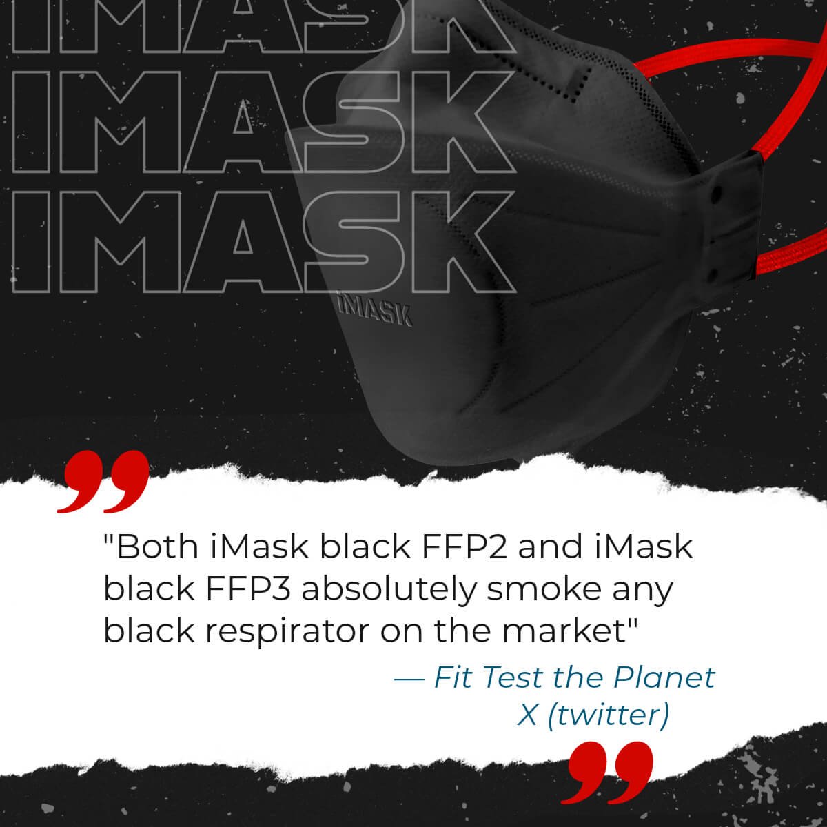 iMask FFP3 Black Mask - Pack of 10 | Face Mask Store - The Face