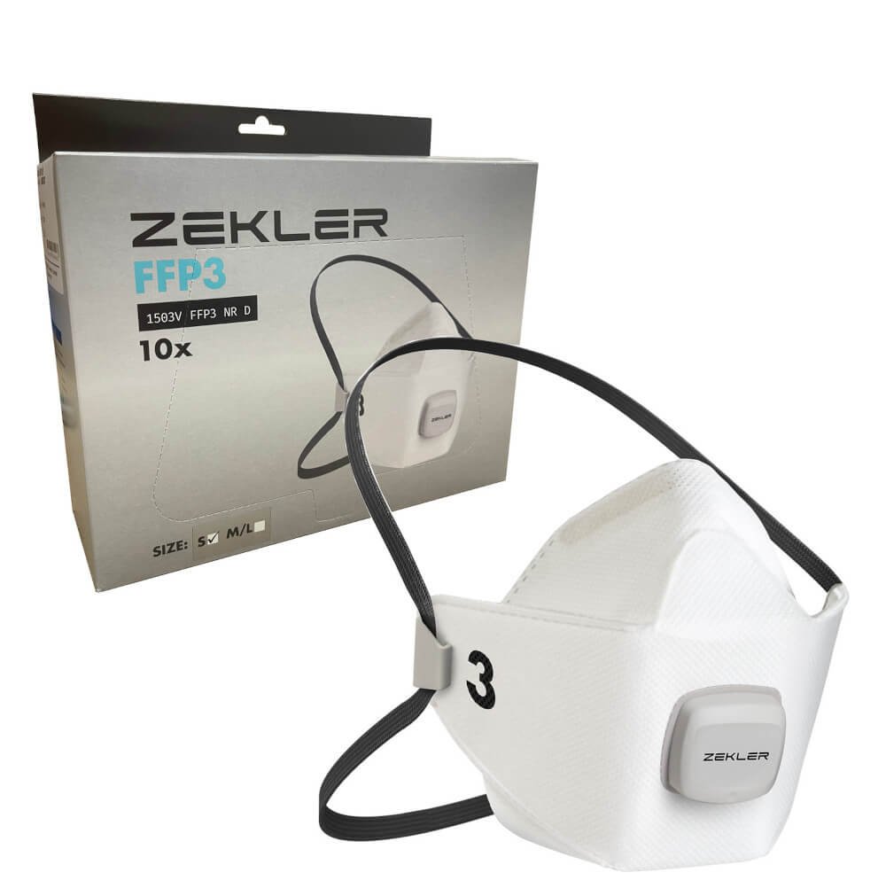 Zekler 1503 FFP3V Valved Face Mask Small Size - Box of 10