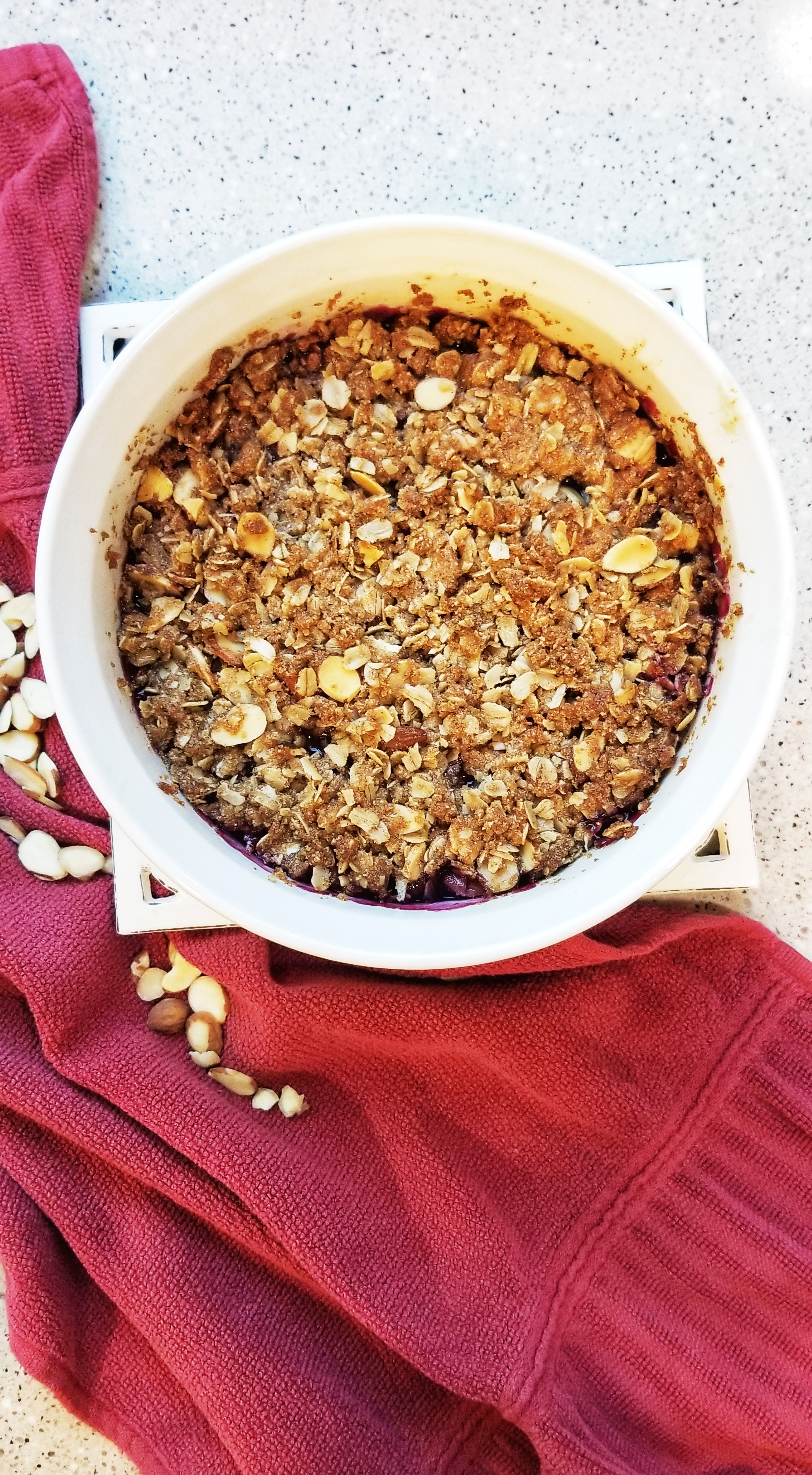 cherry almond crisp